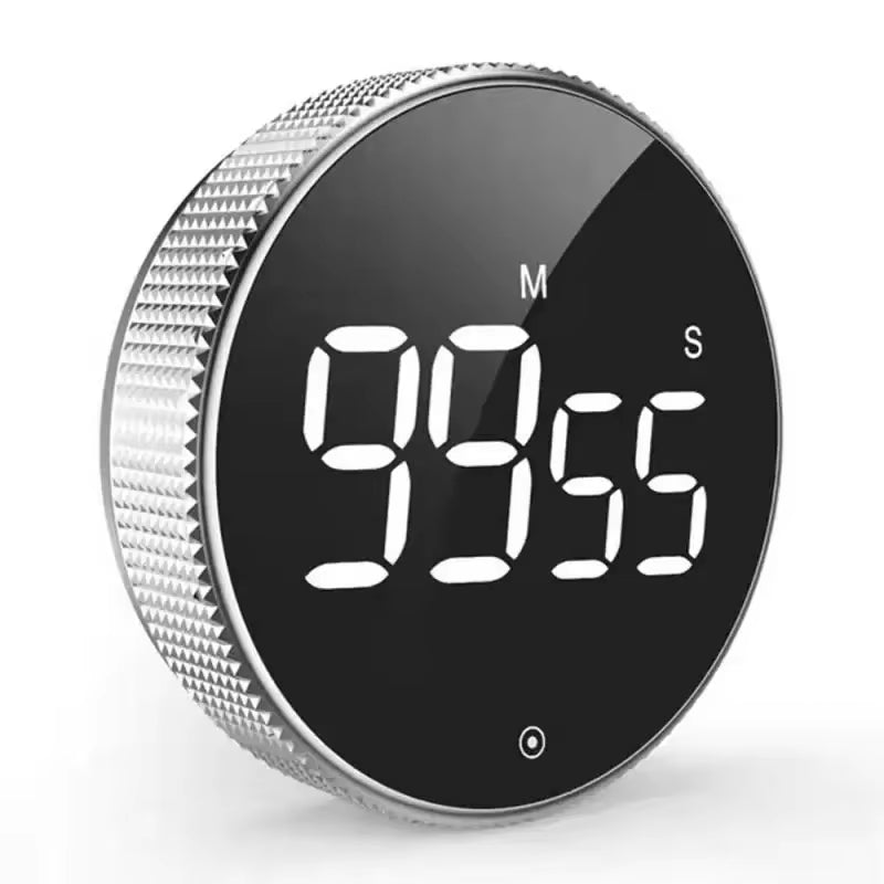 Magnetic Stopwatch LED Digital Display Timer Kitchen Study Countdown Silent Timer Self Regulated Rotary Cooking Electronic Clock