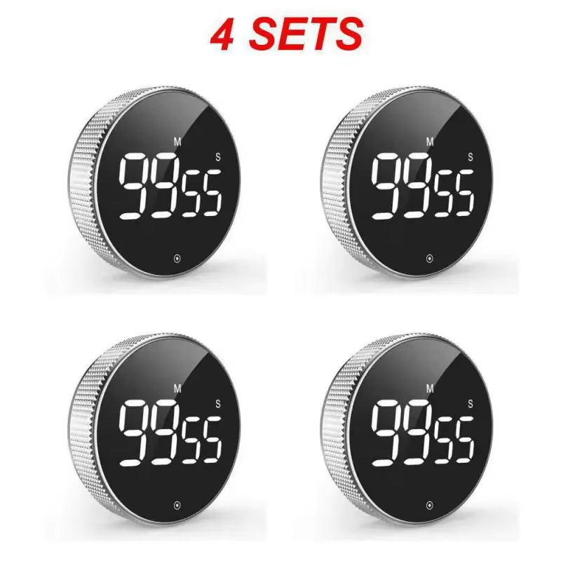 Magnetic Stopwatch LED Digital Display Timer Kitchen Study Countdown Silent Timer Self Regulated Rotary Cooking Electronic Clock